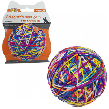 Brinquedo Bola de Linha e Lã para Gatos - 9,2 cm